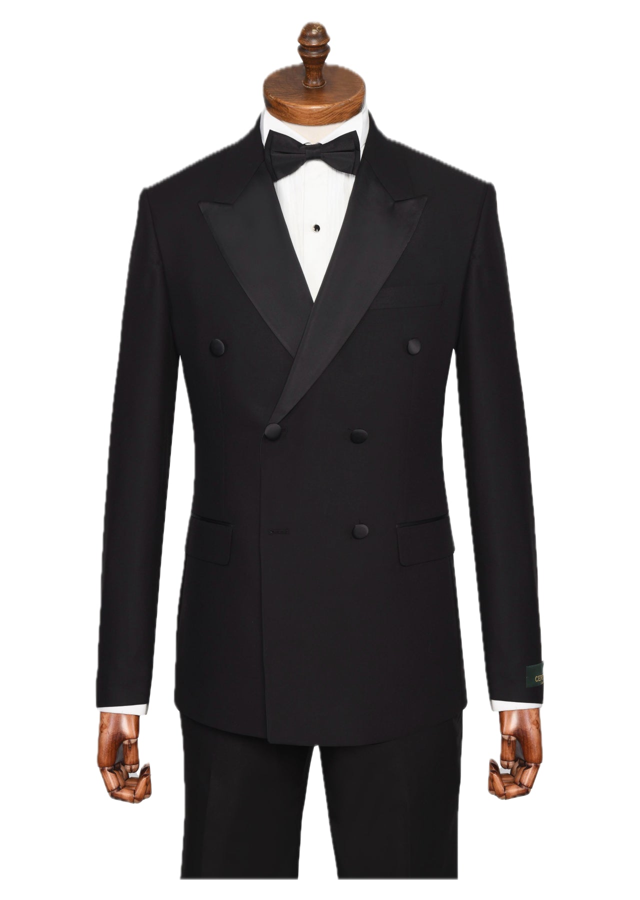 Classic Black Double-Breasted Tuxedo with Peak Lapel