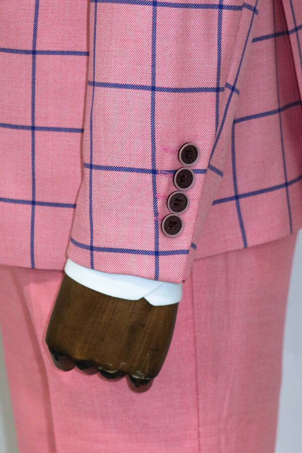 Pink Checkered 3 Piece Suit